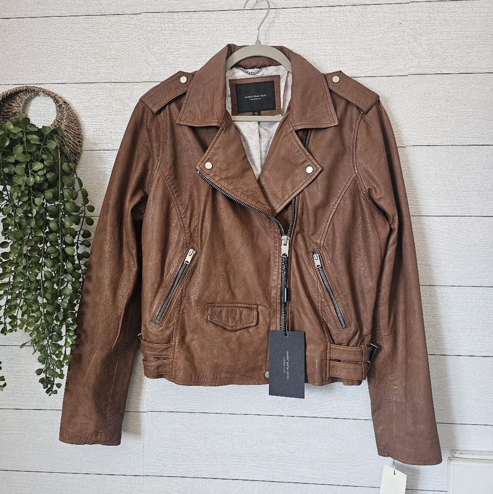 NWT Marc New York Whitney Leather Moto Womens Jacket Size XL